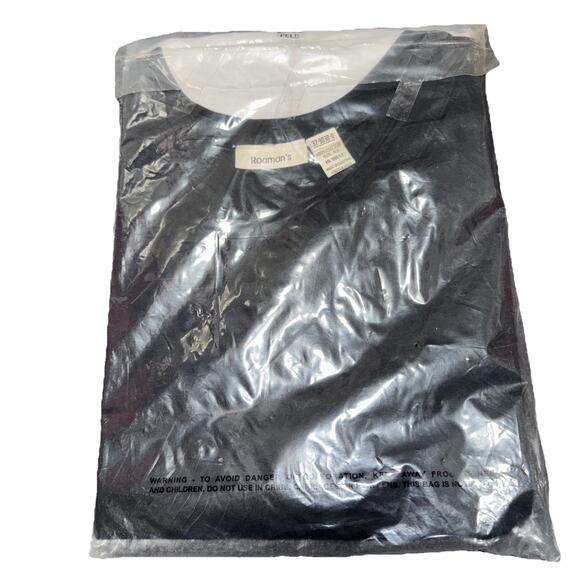 Roaman’s Women's Plus Size 4X Top BLACK Tunic New In Package V Neck SS - Picture 1 of 6